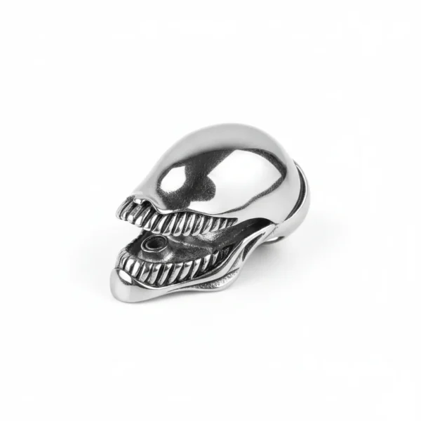 Bague homme acier noir - crâne squelette - Venin