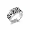 Bague homme acier - nœud viking - Narrow