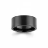 Bague homme acier noir - anneau sobre - noir 10 mm