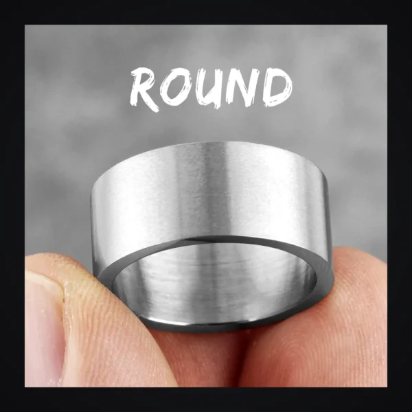 Bague homme acier noir - anneau sobre - argenté 10 mm