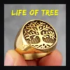 Bague homme acier - Arbre de vie - doré