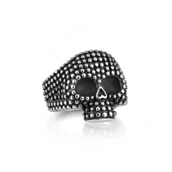 Bague homme acier noir - crâne squelette - Squelette
