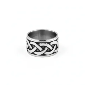 H59de54e84d654c75b10b5a58633f20daw-1 Bague homme acier - nœud celtique entrelacé