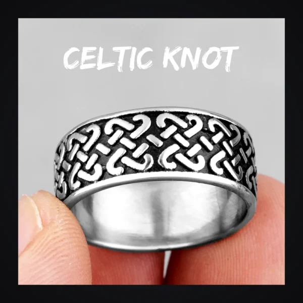 Bague homme acier - entrelacs celtiques