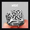 Bague homme acier - nœud viking - Large