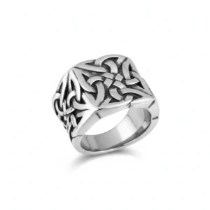 H993ae08641fc4c719a0a1140a39926cfo-1 Bague homme acier - nœud viking - Large