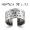 Bague homme acier noir - anneau sobre - Gagnant De La Vie