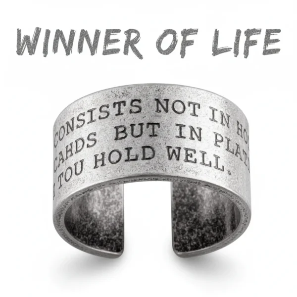 Bague homme acier noir - anneau sobre - Gagnant De La Vie
