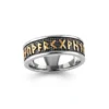 Bague homme acier - symbole viking - doré