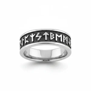 He13b61469d5a4814872b766e5d18abbbw-1 Bague homme acier - symbole viking - Argent