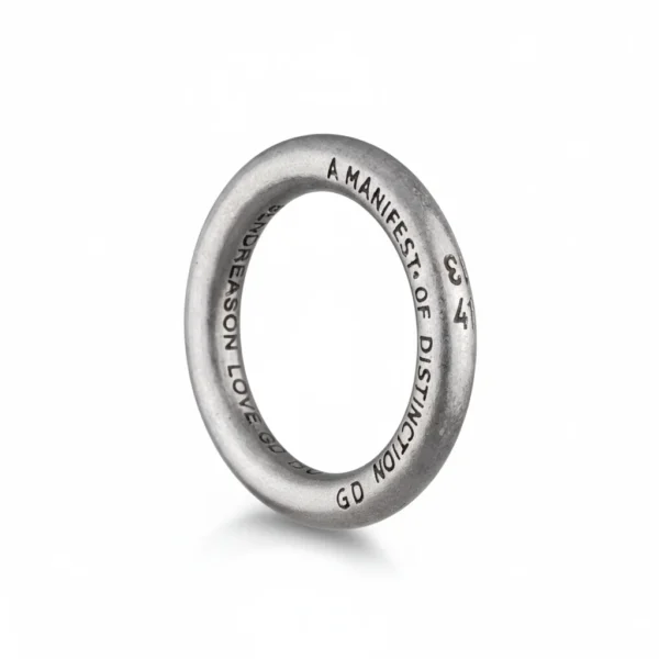 Bague homme acier noir - anneau sobre - message gravé