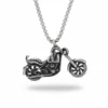 Collier homme acier - Moto - chopper noir