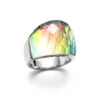 Bague homme acier - cristal gothique - Color