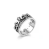 Bague homme acier - couronne royale à strass - Argent Noir
