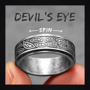 Bague homme acier - démon multi-yeux - Retro Spina