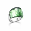 Bague homme acier - cristal gothique - Vert