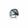 S1f3c677d658a4c41aed172d828d4a9f4A-1 Bague homme acier - cristal gothique - Drak Grey