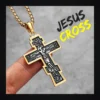 S253c854d561b4455b2a2076ea27b1fea8-1 Collier homme acier - Croix INRI - crucifix doré et noir