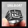 Bague homme acier - ancre marine - Argenté