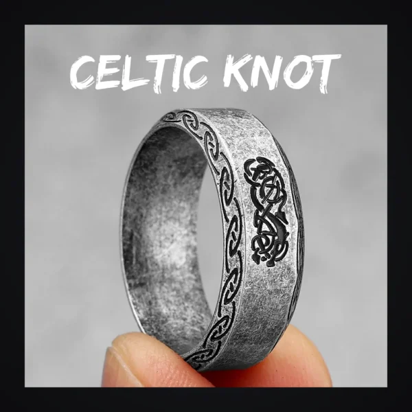S3b7cd0cd7a82466d963b118872ee017ap-1 Bague homme acier - runes vikings - nœud celtique vieilli (Argenté)
