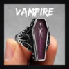 Bague homme acier - cercueil gothique vampire - Violet