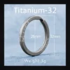 Porte-cles homme titane - Octogone - anneau rond titane