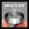 Bague homme acier - démon multi-yeux - anneau tournant yeux espacés (Argenté)