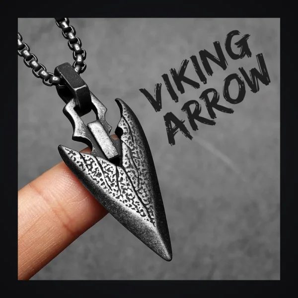 Collier homme acier - flèche viking - pointe de flèche
