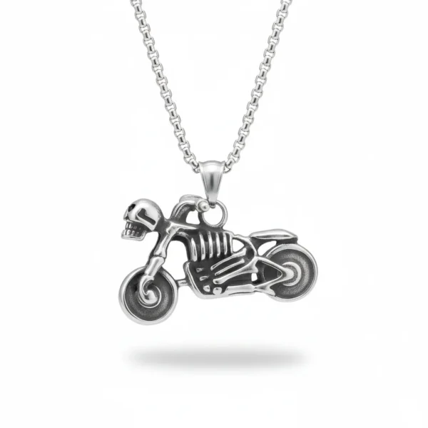 Collier homme acier - Route 66 - chopper noir