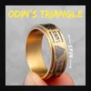 Bague homme acier - runes vikings - Doré