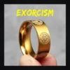Bague homme acier - Croix Saint-Benoit sobre - anneau doré