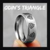 Bague homme acier - runes vikings - valknut d'Odin (Argenté)