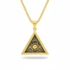 Collier homme en acier inoxydable avec pendentif étoile de Salomon - Doré