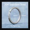 Porte-cles homme titane - Octogone - anneau rond 32 mm