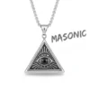 Collier homme acier - Etoile de Salomon - pyramide rayonnante (Argenté)