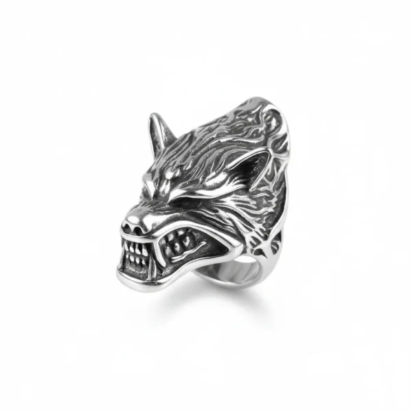 Bague homme acier - aigle, dragon ou serpent - Loup Affamé