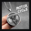 Collier homme acier - Moto - médaillon moto