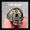 Bague homme acier - Crane et croix - Skull
