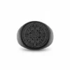 Bague homme acier - boussole voyageur - Noir