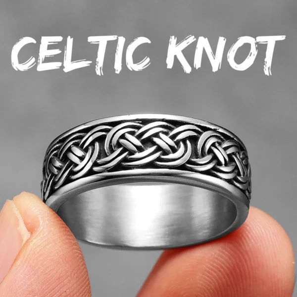 Bague homme acier - nœud celtique